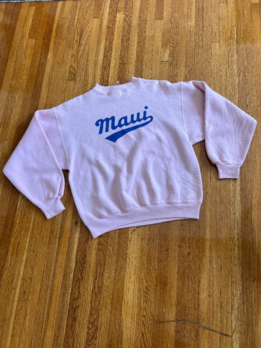 Vintage 80s MAUI Pink USA Made 50/50 Crewneck Sweatshirt - Men's Large